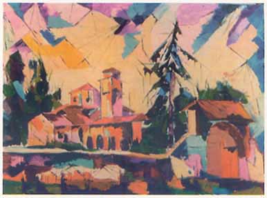 Paesaggio — 1986 — olio, cm 60 × 80