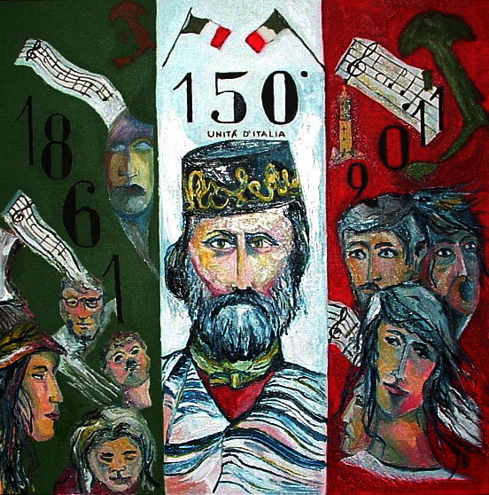 Opera per il 150° — Olio su tela, cm 100 × 100. Donazione al Comune di Castellazzo Bormida