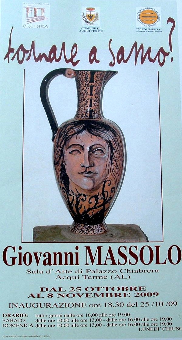 Locandina della personale — Sala d’Arte Palazzo Chiabrera, Acqui Terme, 25 ottobre – 8 novembre 2009