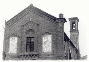 Confraternita di S. Sebastiano — Castellazzo Bormida — i due santi sono rappresentati sulla facciata