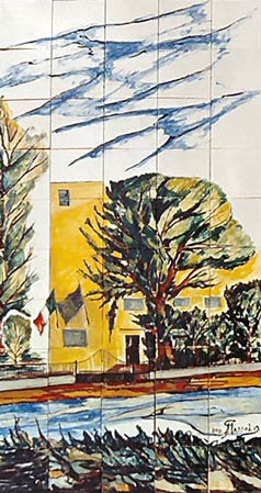 La ceramica nella Vice Prefettura — 2003 — terza cottura, m 2 × 1. Installata all’interno della Vice Prefettura di Portoferraio