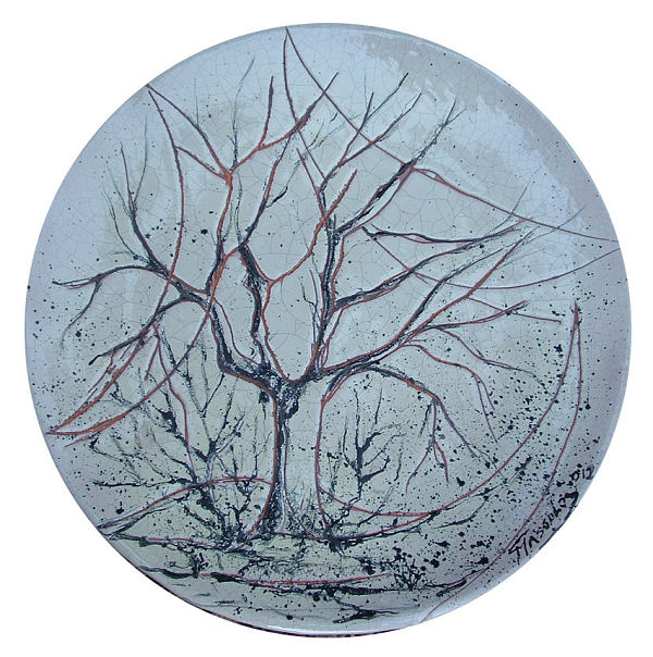 L’inverno della politica — 2012 — piatto in maiolica, diametro cm 60