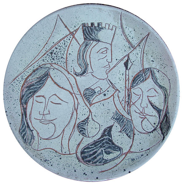 Il re di picche — 2012 — piatto in maiolica, diametro cm 60
