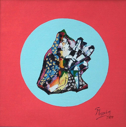 Granato — Olio su tela, foglia d’oro — cm 70 × 70