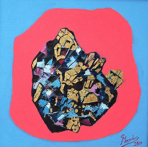 Pirite — Olio su tela, foglia d’oro — cm 70 × 70