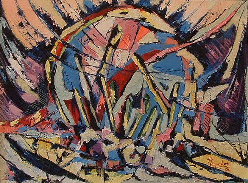 Il viaggio uranico e ctonio dell’Isola d’Elba — AETHALIA = SCINTILLA — olio su tela, cm 60 × 80